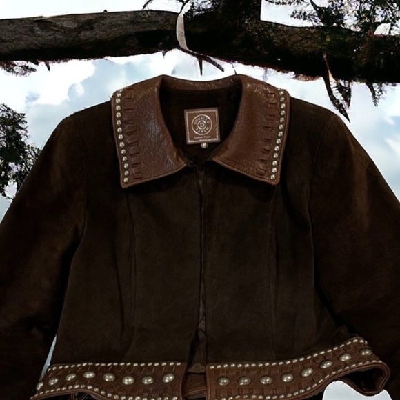 Double D Ranch leather and highly embellished jacket NWOT - Picture 8 of 16